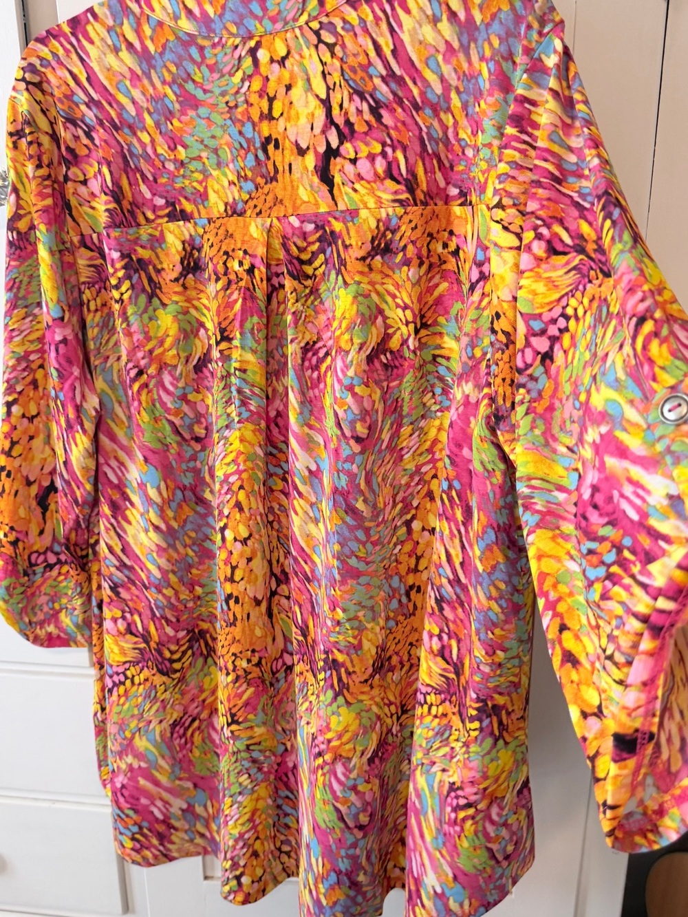 dear scarlett Multicolor V-Neck Tunic - Pink, Yellow & Green - Picture 6 of 9